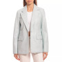 Women's Faux-Leather Fitted Blazer