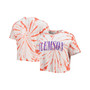 Women's Orange Clemson Tigers Showtime Tie-Dye Crop T-shirt