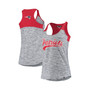 Women's Red and Navy New England Patriots Space Dye Racerback Scoop Neck Tank Top