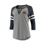 Women's Heathered Gray Chicago Bears Throwback Raglan Three-Fourth-Sleeve Lace-Up T-shirt