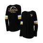 Women's Black New Orleans Saints Athletic Varsity Lace-Up Long Sleeve T-shirt