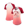 Women's White and Crimson Alabama Crimson Tide Shortstop Ombre Raglan Tri-Blend V-Neck T-shirt