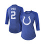 Women's Threads Matt Ryan Royal Indianapolis Colts Player Name & Number Raglan 3/4-Sleeve T-shirt