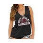 Women's South Carolina Gamecocks Black Relaxed Henley Tank Top