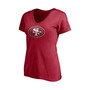 Women's George Kittle Scarlet San Francisco 49ers Player Icon Name and Number V-Neck T-shirt