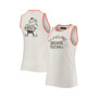 Women's White and Orange Cleveland Browns Throwback Pop Binding Scoop Neck Tank Top