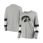 Women's Heather Gray Iowa Hawkeyes Swell Stripe Long Sleeve T-shirt