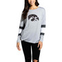 Women's Heather Gray Iowa Hawkeyes Swell Stripe Long Sleeve T-shirt