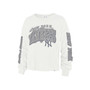 Women's Cream New York Yankees Parkway Brush Back Long Sleeve Cropped T-shirt