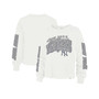 Women's Cream New York Yankees Parkway Brush Back Long Sleeve Cropped T-shirt
