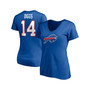 Women's Branded Stefon Diggs Royal Buffalo Bills Player Icon Name and Number V-Neck T-shirt