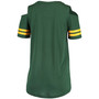 Women's Green Oakland Athletics Extra Inning Cold Shoulder V-Neck T-shirt