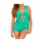 Women's Notre Dame Fighting Irish Green Relaxed Henley Tank Top