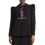 Women's Peak-Lapel Chain Puff-Sleeve Jacket