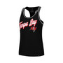 Women's Branded Black Tampa Bay Buccaneers Wordmark Logo Racerback Scoop Neck Tank Top