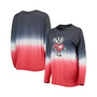 Women's Heathered Black, Heathered Red Wisconsin Badgers Winkle Dip-Dye Long Sleeve T-shirt