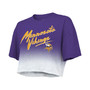 Women's Threads Justin Jefferson Purple, White Minnesota Vikings Drip-Dye Player Name and Number Tri-Blend Crop T-shirt