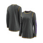 Women's Heathered Charcoal Minnesota Vikings Contrast Stitch Tri-Blend Long Sleeve T-shirt