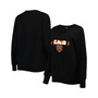 Women's Black Chicago Bears Sequin Logo V-Neck Pullover Sweatshirt