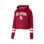 Women's Crimson Oklahoma Sooners Throwback Stripe Cropped Pullover Hoodie