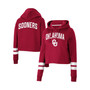 Women's Crimson Oklahoma Sooners Throwback Stripe Cropped Pullover Hoodie