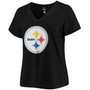 Women's Plus Size Chase Claypool Black Pittsburgh Steelers Name Number V-Neck T-shirt