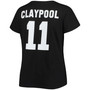 Women's Plus Size Chase Claypool Black Pittsburgh Steelers Name Number V-Neck T-shirt