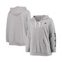 Women's Plus Size Heathered Gray New England Patriots Lace-Up Pullover Hoodie
