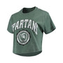 Women's Green Michigan State Spartans Edith Vintage-Like Burnout Crop T-shirt