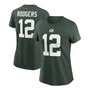 Women's Aaron Rodgers Green Green Bay Packers Name Number T-shirt