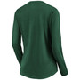 Women's Green Oakland Athletics Official Logo Long Sleeve V-Neck T-shirt