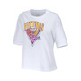 Women's White Minnesota Vikings Boxy Floral Cropped T-shirt