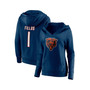 Women's Branded Justin Fields Navy Chicago Bears Player Icon Name and Number V-Neck Pullover Hoodie