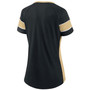 Women's Black, Gold-ToneNew Orleans Saints Team Draft Me Lace-Up Raglan T-shirt