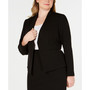 Plus Size Open-Front Soft Crepe Blazer