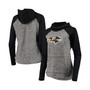 Women's Heathered Gray, Black Baltimore Ravens Championship Team Ring Raglan Pullover Hoodie