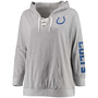 Women's Plus Size Heathered Gray Indianapolis Colts Lace-Up Pullover Hoodie