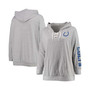Women's Plus Size Heathered Gray Indianapolis Colts Lace-Up Pullover Hoodie