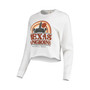 Women's White Texas Longhorns Retro Campus Crop Long Sleeve T-shirt