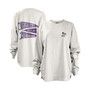 Women's White Kansas State Wildcats Pennant Stack Oversized Long Sleeve T-shirt