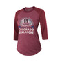 Women's Threads Burgundy Colorado Avalanche 3-Time Stanley Cup Champions Tri-Blend 3/4 Length Raglan Sleeve T-shirt