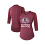Women's Threads Burgundy Colorado Avalanche 3-Time Stanley Cup Champions Tri-Blend 3/4 Length Raglan Sleeve T-shirt