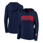 Plus Size Navy Cleveland Indians Tri-Blend Colorblock Pullover Hoodie