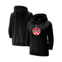 Women's Black Canada Soccer Varsity Raglan Tri-Blend Pullover Hoodie