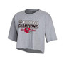 Women's Gray Georgia Bulldogs Back-To-Back to College Football Playoff National Champions Again Crop T-shirt