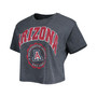 Women's Navy Arizona Wildcats Edith Vintage-Like Burnout Crop T-shirt