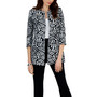 Jacquard Printed 3/4-Sleeve Topper Jacket