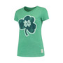 Women's Heathered Kelly Green Notre Dame Fighting Irish Tri-Blend Crew Neck T-shirt