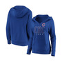 Women's Royal Chicago Cubs Scoreboard V-Neck Pullover Hoodie