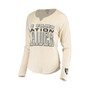 Women's Oatmeal Las Vegas Raiders Sunday Tri-Blend Thermal Long Sleeve T-shirt